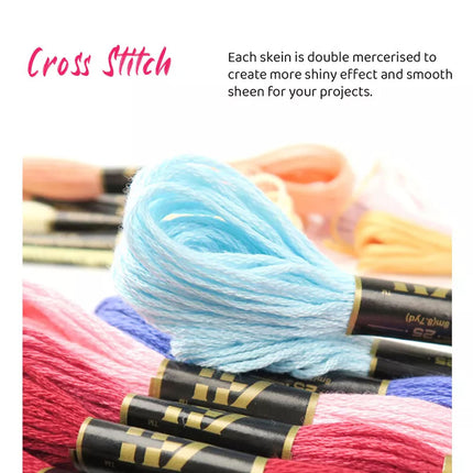 300 Coloured Egyptian Cotton Embroidery Cross Stitch Thread Floss Hand Skeins