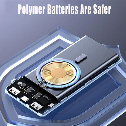 Portable 20000mah Power Bank USB Backup Battery Charger Wirless For Mobile Phone