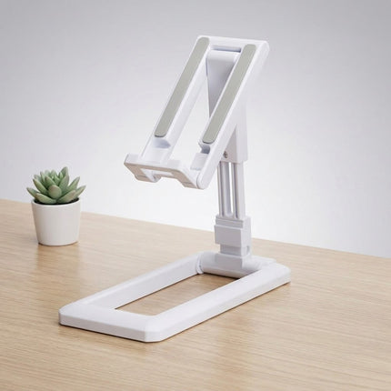 White Foldable Adjustable Universal Desk Stand Holder For Mobile Phone Tablet Portable