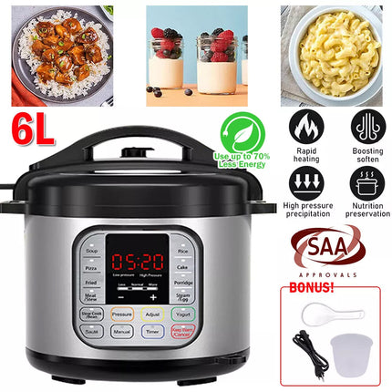 16-in-1 Electric Pressure Cooker Digital Insta Pot Programmable 6L Pot 1000W