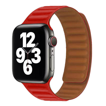 Red 42mm/44mm/45mm/49mm Apple Watch iWatch Band Series 9 8 7 SE 6 5 4 Magnetic Strap Silicone 40 44