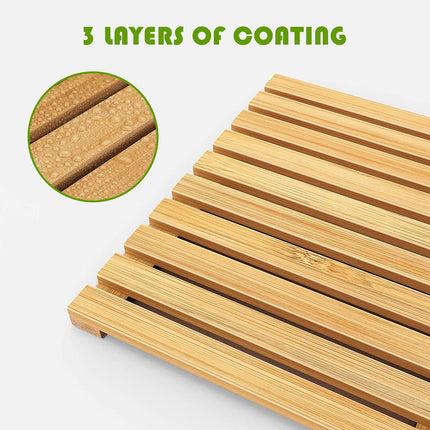 Clevinger Bamboo Bath Duck Board,Shower Mat,Bathroom Mat 53 x 35.5 x 2.5 cm