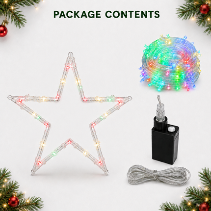 450 LED 9-Strand 5M RGB Waterfall Xmas Tree Lights Star 8 Modes Memory Outdoor