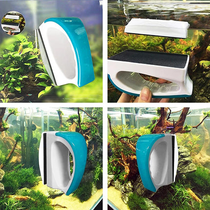 Aquarium Algae Cleaner Magnetic Fish Tank Glass Brush Aquatic Cleaning Tool (L)