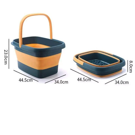 Folding Foot Spa Pedicure Bath Massage Tub Bucket Feet Basin Therapy Luxury Blue