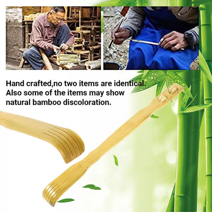 2 pieces Bamboo Wooden Back Scratcher massage rolls Long reach itchy relief