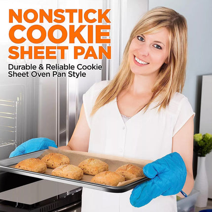 2Pack Stainless Steel Baking Tray Set Non-Stick Sheet Oven Bakeware Plate BBQ 40*30*2.5cm