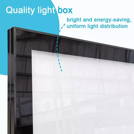 A2 LED Light Box Magnetic Black Frame Slimline Display Poster Waterproof