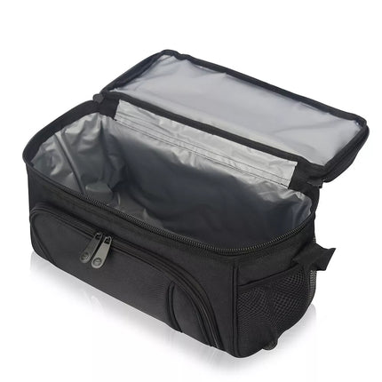 19L Dual Compartments Insulated Thermal Lunch Bags BPA Free Black