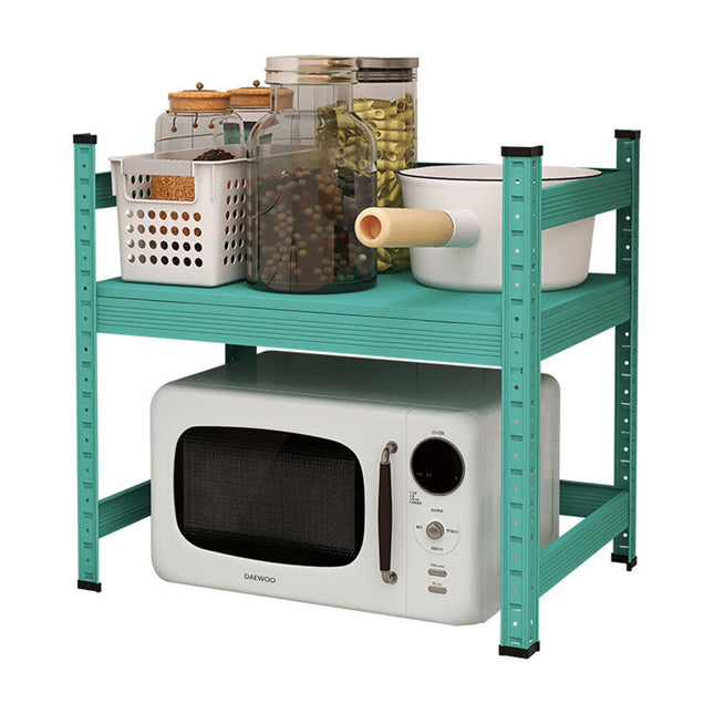 Blue Heavy Duty Adjustable Microwave Shelf Oven Storage Rack Stand Holder Kitchen