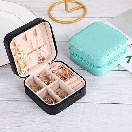 Portable Travel Jewellery Box Organizer Leather Ornaments Jewelry Case Storage