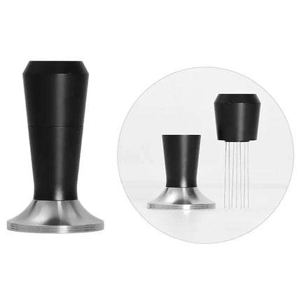 Espresso Coffee Stirrer Tamper Needle Distributor Stainless    (51mm,Black）