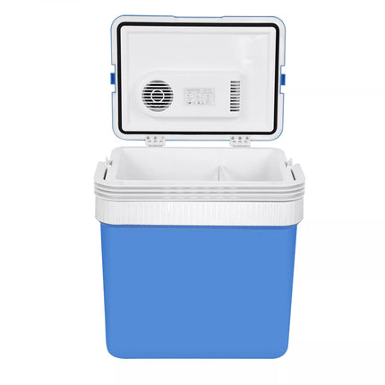 24L 2 in1 Portable Car Fridge Electric Cooler & Warmer Drinks Refrigerator Blue