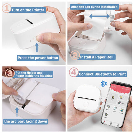 Mini Pocket Bluetooth Thermal Printer Wireless Photo Inkless Sticker