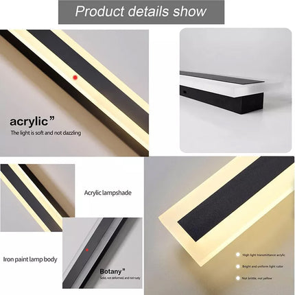 Modern LED Wall Light Sconce Waterproof Outdoor Lamp Exterior Lights Long Strip 19W 80CM Warm White