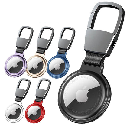 For Apple AirTag Heavy Duty Metal Magnetic Case Air Tag Shell Shockproof Cover Black