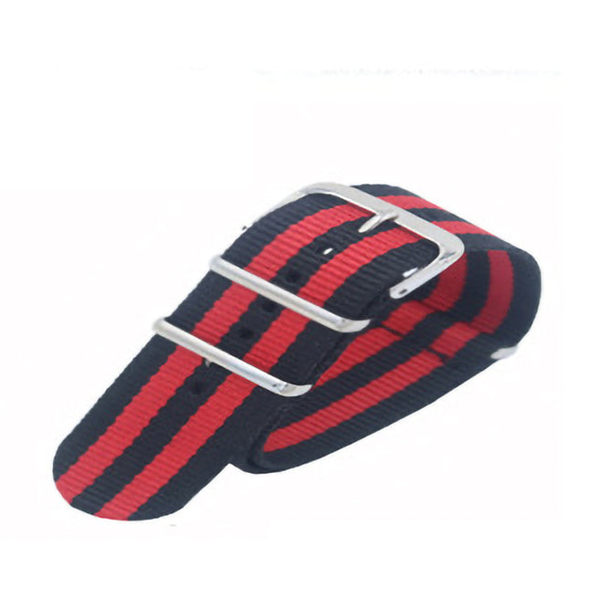 Breathable Watch Straps for NATO Style Wristwatches Band Black&Red