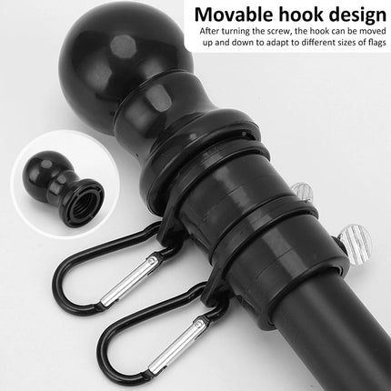 1.8M Telescoping Flag Pole Kit for House Stainless Steel Flag Pole Holder
