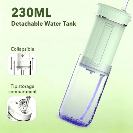 Foldable Oral Irrigator Water Jet Dental Teeth Flosser Tooth Cleaner 4 Nozzles
