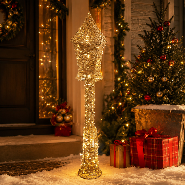 150cm LED Christmas Floor Lamp, Warm White Light Holiday Decoration Freestanding Indoor Outdoor Xmas Decor