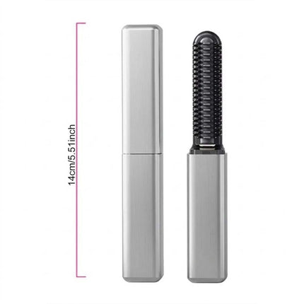 White Cordless Mini Hair Straightener Brush USB Rechargeable