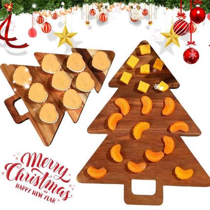 Christmas Cutting Board Christmas Tree Shaped Cutting Board Reusable Wooden Tray