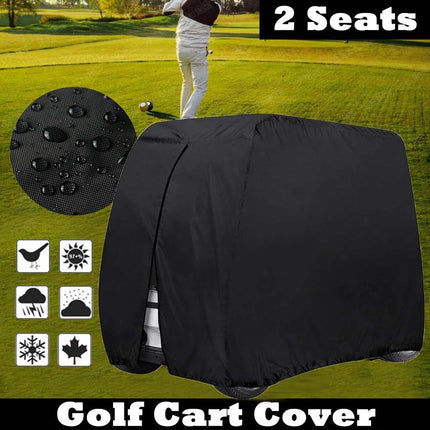 Golf Buggy Cart Cover 2 Passengers Waterproof Dust-proof Rain UV Protect Storage