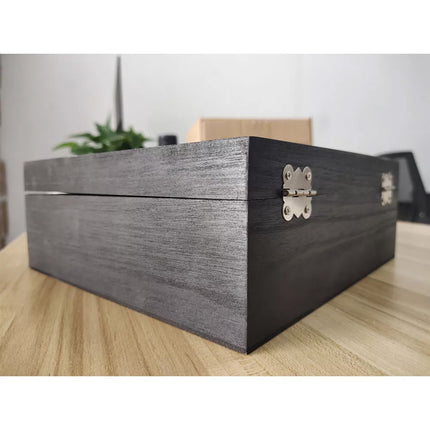 Wooden Tea Bag Chest Box Glass Window Wood Jewellery Storage Organiser Assorted