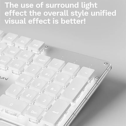 Backlit Gaming Keyboard Full Size 104Keys Silent Membrane USB Wired For PC White