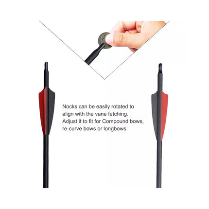 12Pcs 31 Inch Carbon Arrow Hunting Arrows Spine 500 for Archery Compound & Recurve Bow Green/white