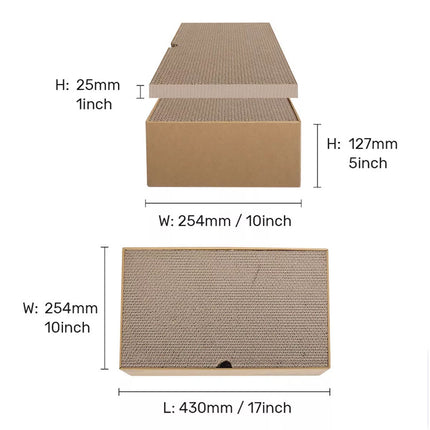 5 in 1 Reversible Cat Scratcher Box with Durable Cardboard Scratching Pads