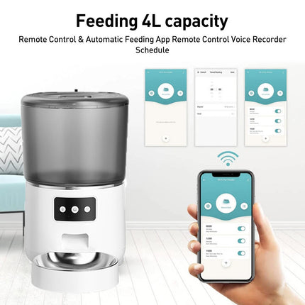 4L Smart Pet Feeder Dog Cat Feeder Wifi APP Control Automatic Food Dispenser