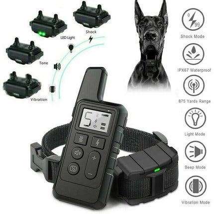 Anti-Bark Electric Shock Pet Dog Training E-Collar Obedience Remote Control Orange