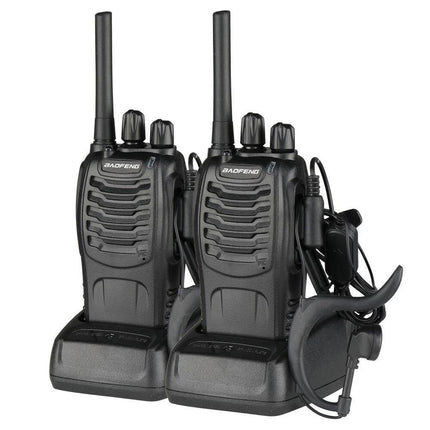 2Set Walkie Talkie Band Handheld Earphones Two Way Radio 400-470MHz 1500MAH