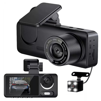 HD 1080P Dash Camera Front and Rear Inside Car DVR Dash Cam Video Recorder 3 Len