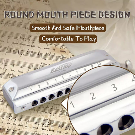 10hole 40Tones Chromatic Harmonica Key of C Professional Birthday Gift