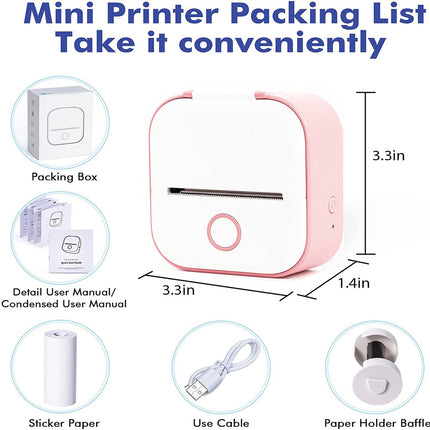 Mini Pocket Bluetooth Thermal Printer Wireless Photo Inkless Sticker