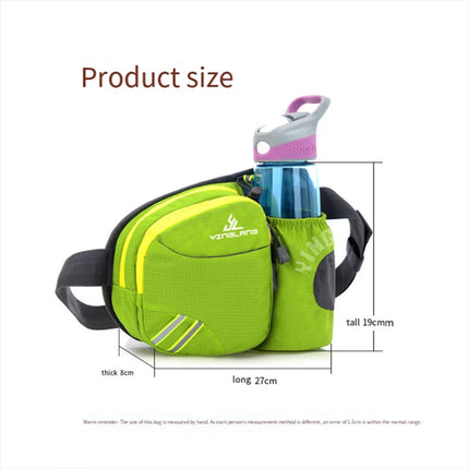 Fanny Pack Waist Bag with Water Bottle Holder Running Hiking Cycling Outdoor （Green）