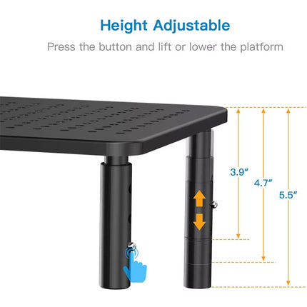 Monitor Stand Computer Desk Riser & Adjustable Height & for Laptop Printers With drawer