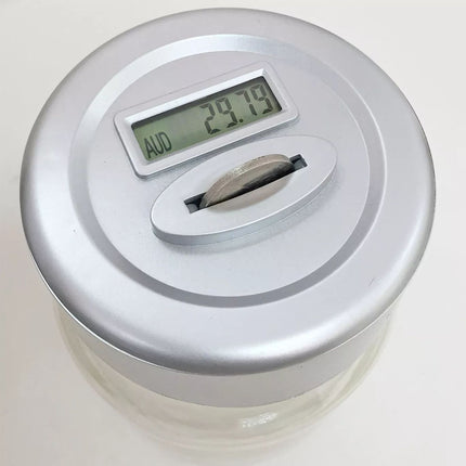 Coin Money Counting Jar Digital LCD Display OZ Coins Piggy Bank Box Gift