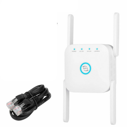 1200Mbps Dual Band Wireless WiFi Extender Repeater Router Range Signal Booster White