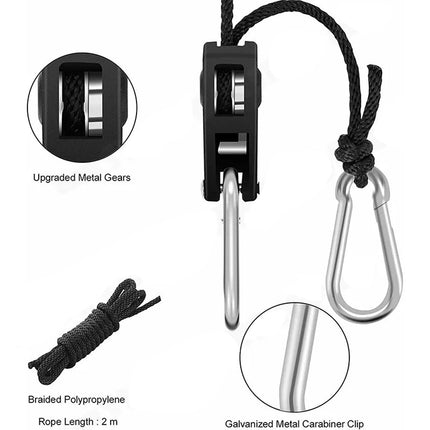 6Pc Ratchet Hydroponics Yoyo Hanger Heavy Duty LED Grow Light Rope Adjustable