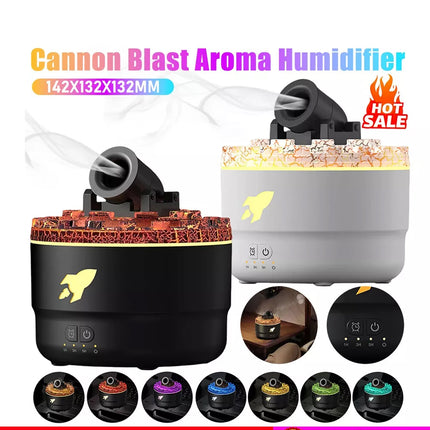 Cannon LED Essential Oil Diffuser Aroma Aromatherapy Air Ultrasonic Humidifier White