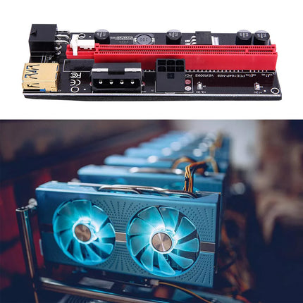 6X PCI-E Riser Pcle 1x to 16x USB 3.0 GPU Adapter Card For Bitcoin Mining Window