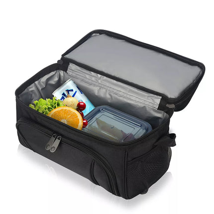 19L Dual Compartments Insulated Thermal Lunch Bags BPA Free Black