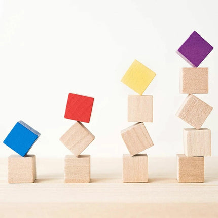 294pcs Mini Craft Wooden Blocks Square Cube Natural Wood Cubes Puzzle Making
