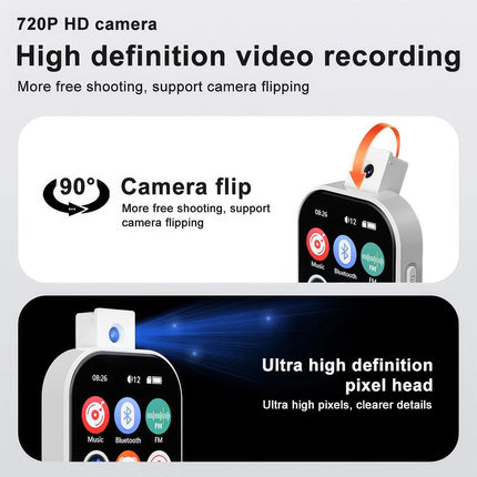 MP3 Player Touch Screen Bluetooth Music Speaker FM Radio Voice Recording W/ Cam