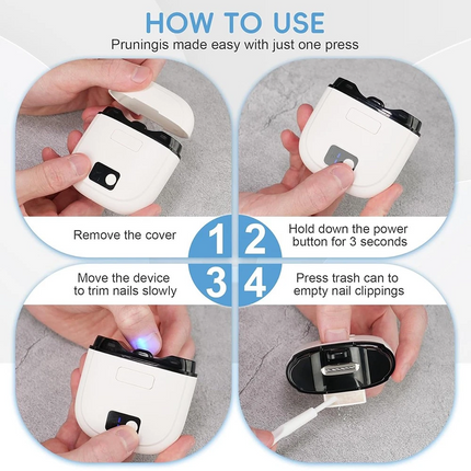 Automatic Electric Toe Nail Clippers With Light Trimmer USB Rechargeable