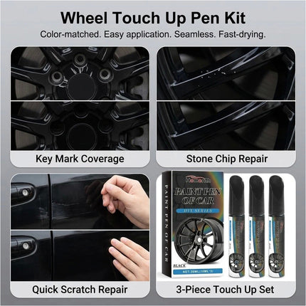 Car Wheel Scratch Repair Pen 9Pcs Black Rim Touch Up Paint for Cars Sale