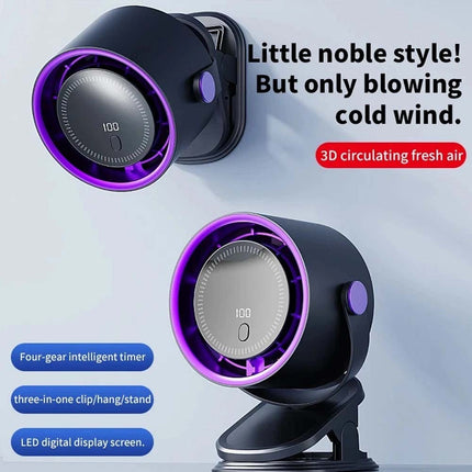 Desk Fan Portable Electric Table Desktop 360° Adjustable Air Circulator Fan